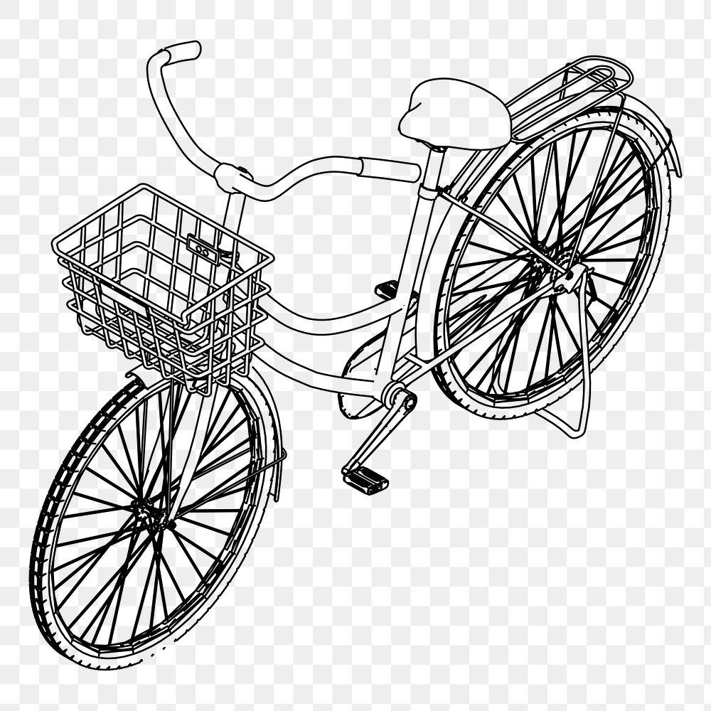 Bicycle png sticker illustration, transparent background. Free public domain CC0 image.