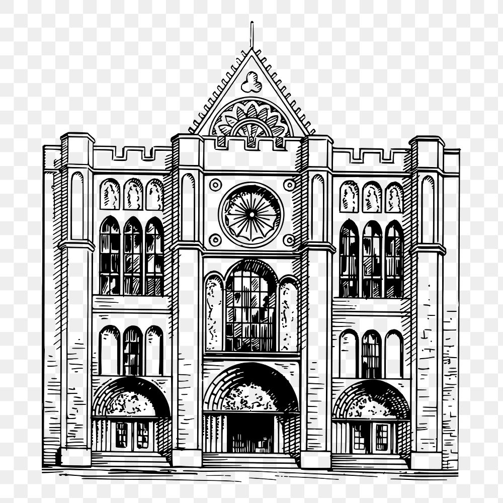 Gothic architecture png sticker illustration, transparent background. Free public domain CC0 image.