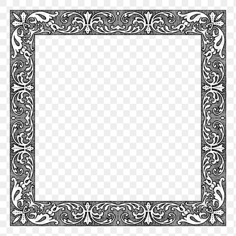 Flourish frame png sticker illustration, transparent background. Free public domain CC0 image.