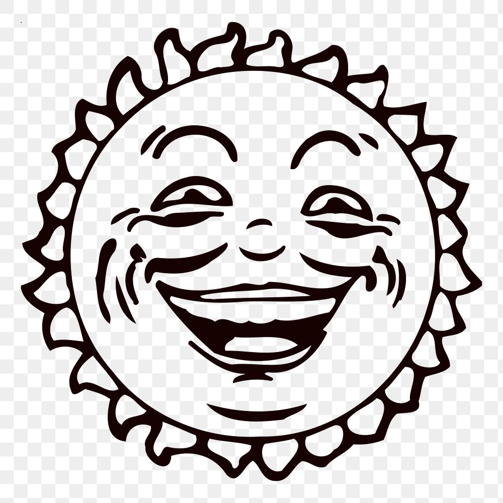 Happy sun png sticker illustration, transparent background. Free public domain CC0 image.