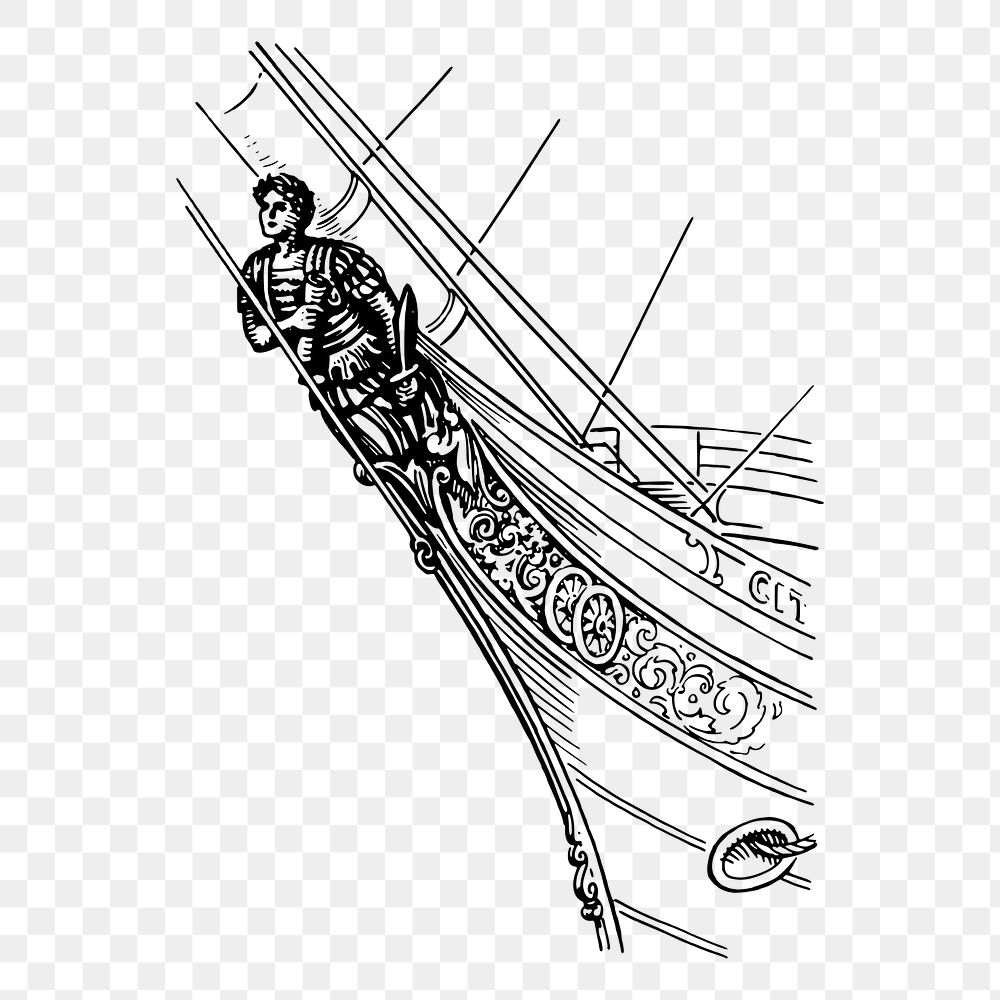 Ship figurehead png sticker illustration, transparent background. Free public domain CC0 image.