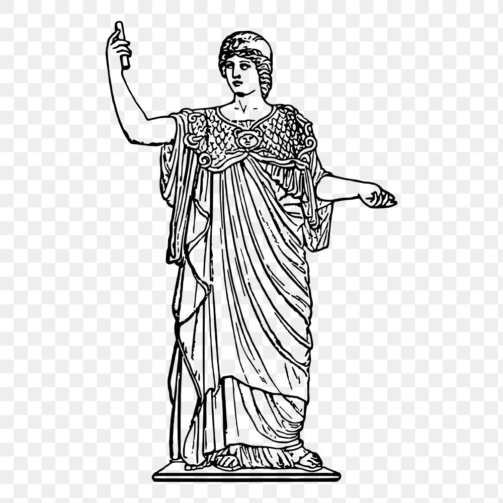 Athena statue png sticker illustration, transparent background. Free public domain CC0 image.