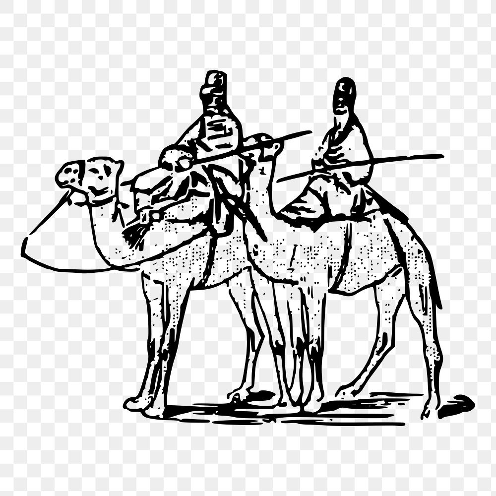 Camel ride png sticker illustration, transparent background. Free public domain CC0 image.