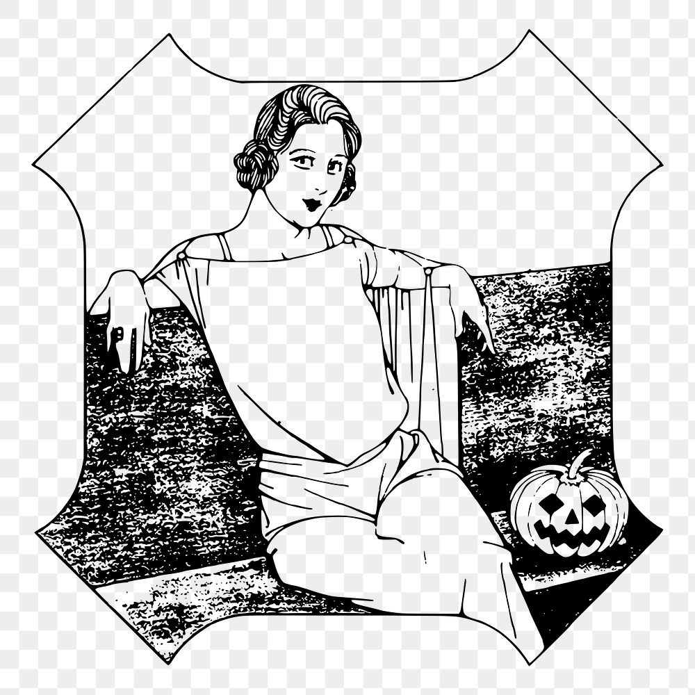 Halloween woman png sticker illustration, transparent background. Free public domain CC0 image.
