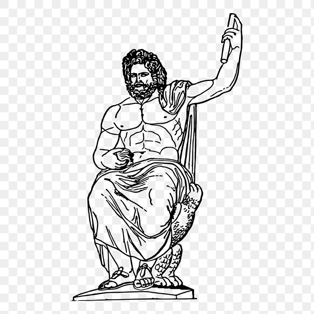 Jupiter statue png sticker illustration, transparent background. Free public domain CC0 image.