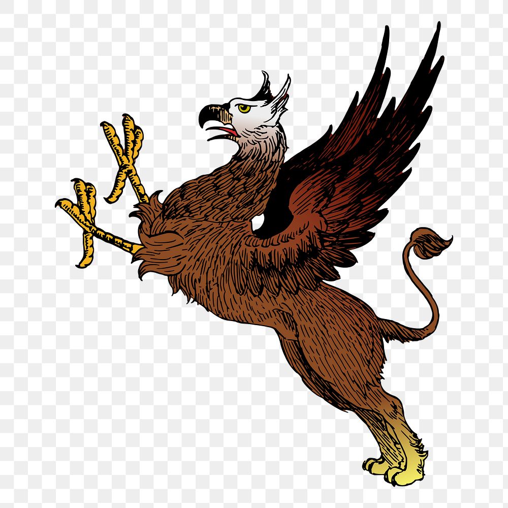 Griffin png sticker illustration, transparent background. Free public domain CC0 image.