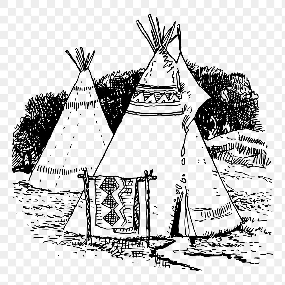 Native American teepee png sticker illustration, transparent background. Free public domain CC0 image.