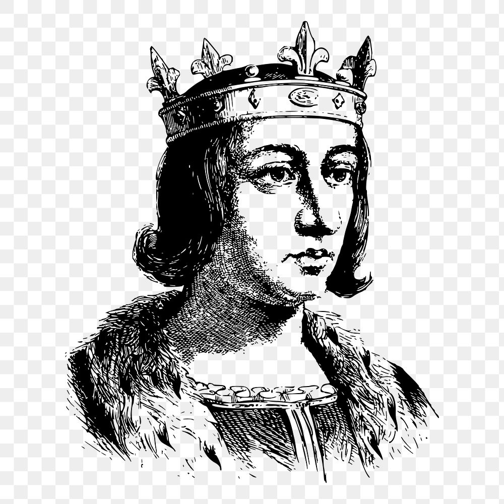 King Louis X png sticker illustration, transparent background. Free public domain CC0 image.