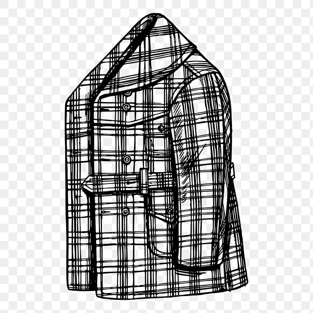 Plaid men's jacket png sticker illustration, transparent background. Free public domain CC0 image.