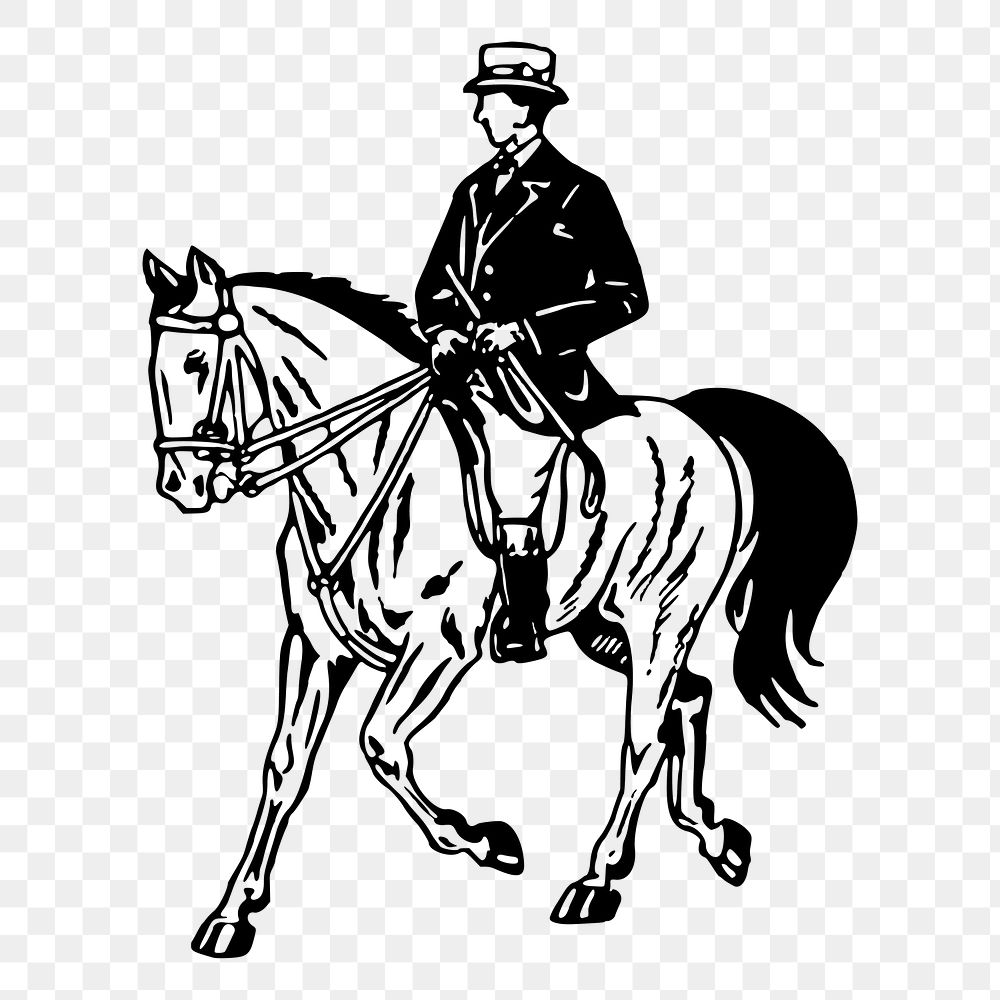 Horseback riding png sticker illustration, transparent background. Free public domain CC0 image.