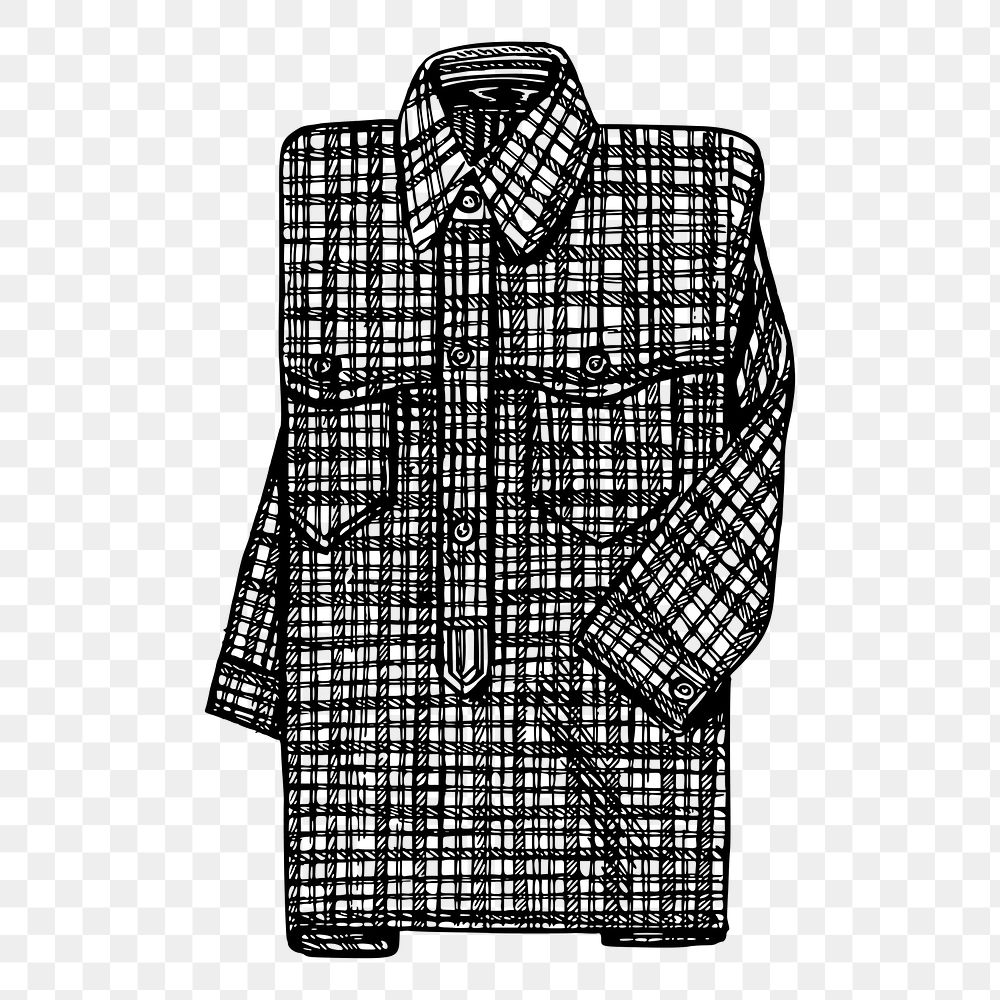 Plaid men's shirt png sticker illustration, transparent background. Free public domain CC0 image.