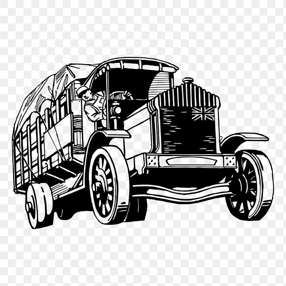 Old truck png sticker illustration, transparent background. Free public domain CC0 image.