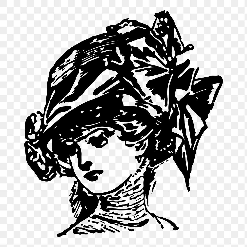 Beautiful women's hat png sticker illustration, transparent background. Free public domain CC0 image.