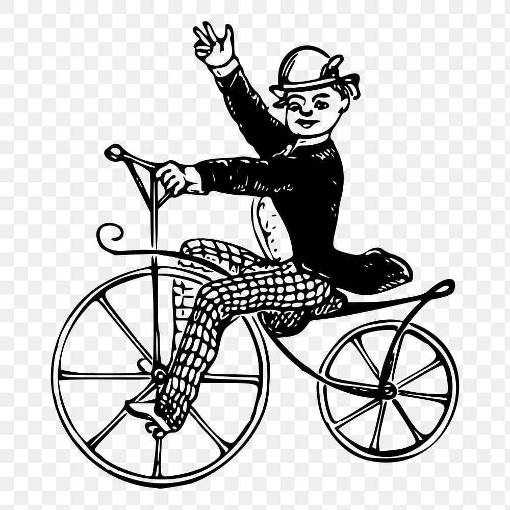 Cyclist png sticker illustration, transparent background. Free public domain CC0 image.