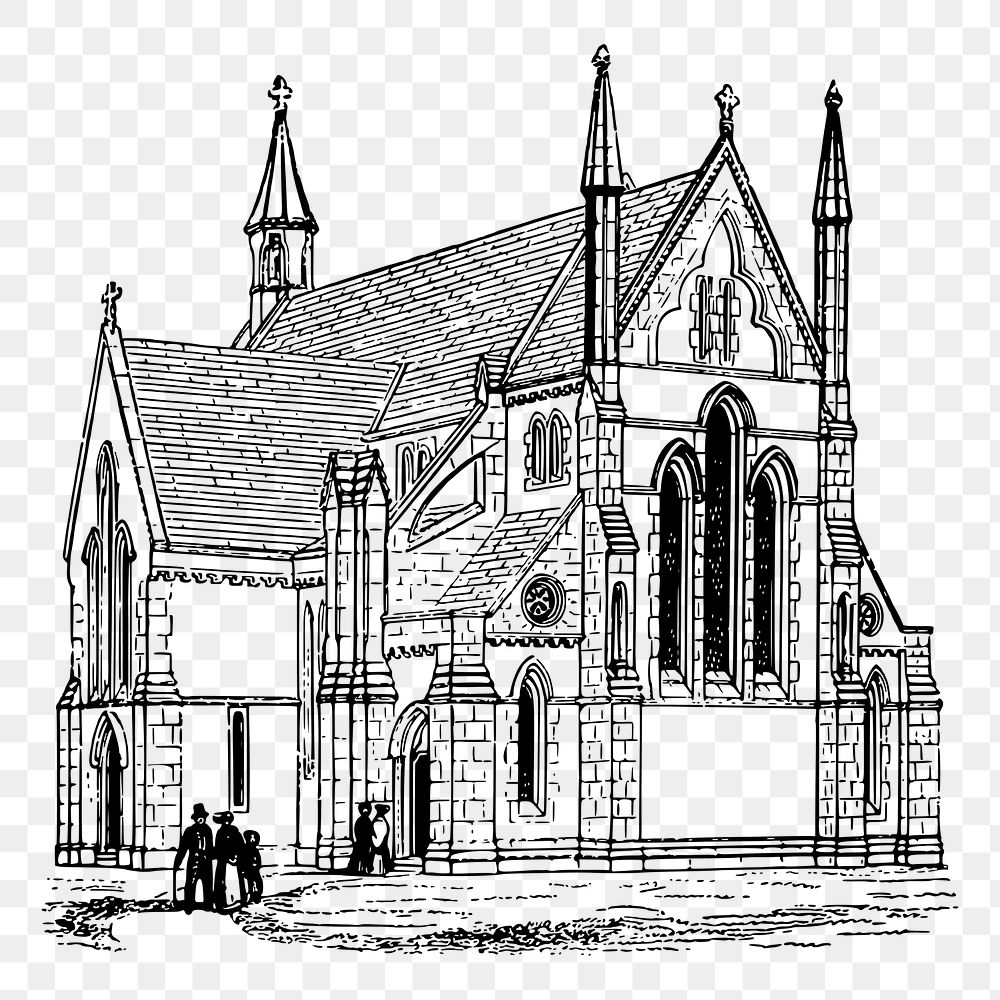 Church png sticker illustration, transparent background. Free public domain CC0 image.
