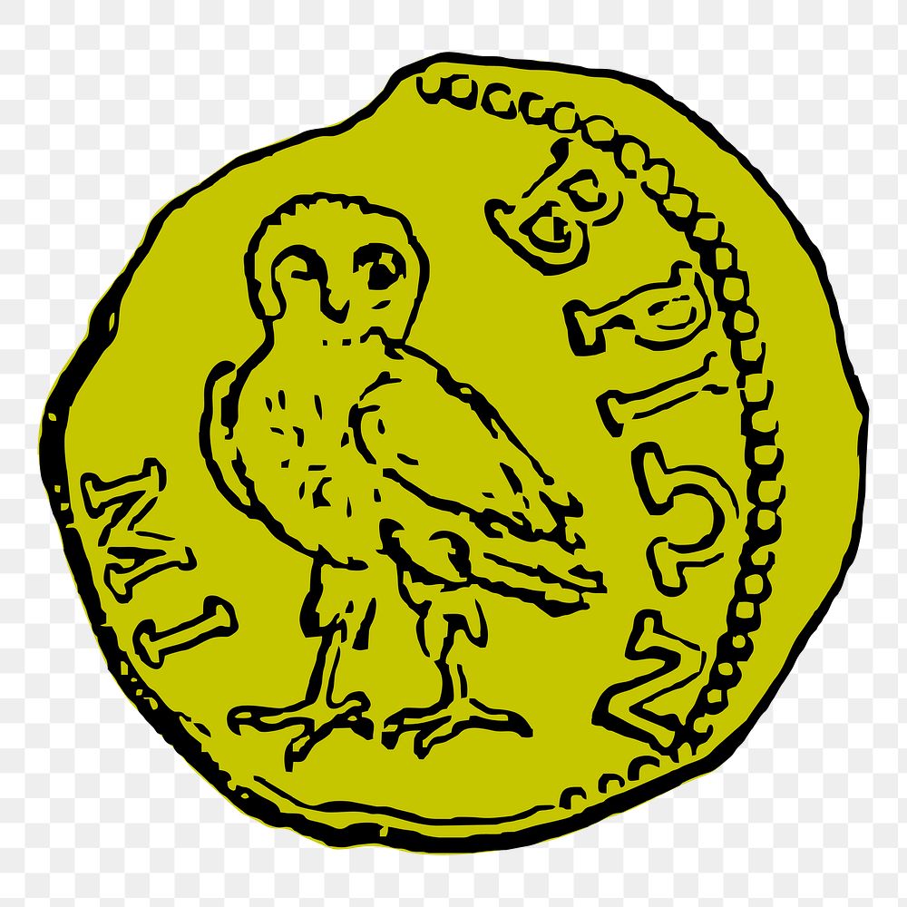 Ancient coin png sticker illustration, transparent background. Free public domain CC0 image.