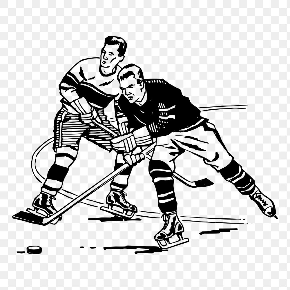 Hockey png sticker illustration, transparent background. Free public domain CC0 image.