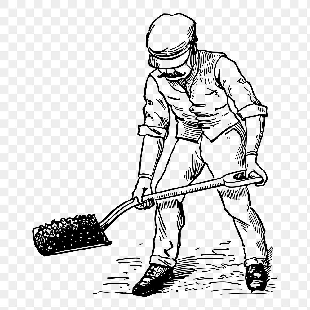 Man shoveling dirt png sticker Free PNG rawpixel