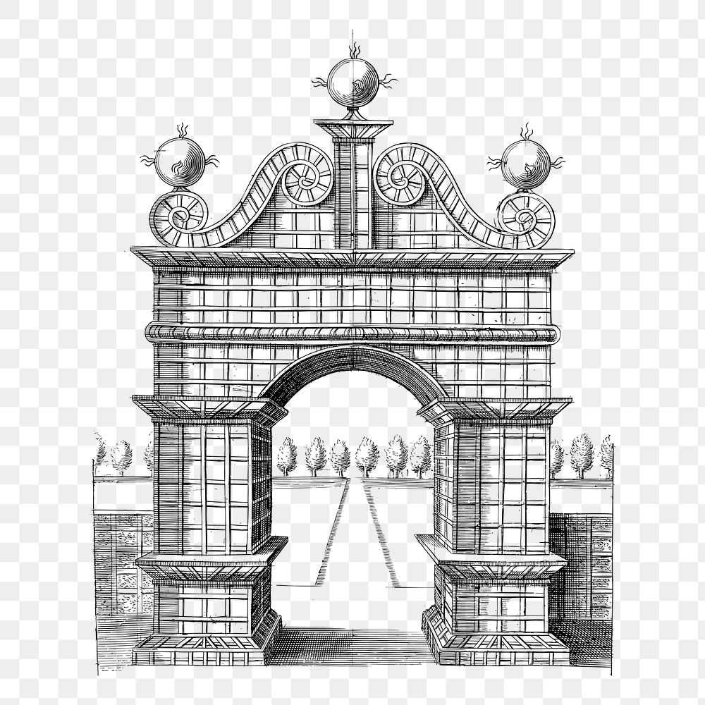 Elegant gate png sticker illustration, transparent background. Free public domain CC0 image.