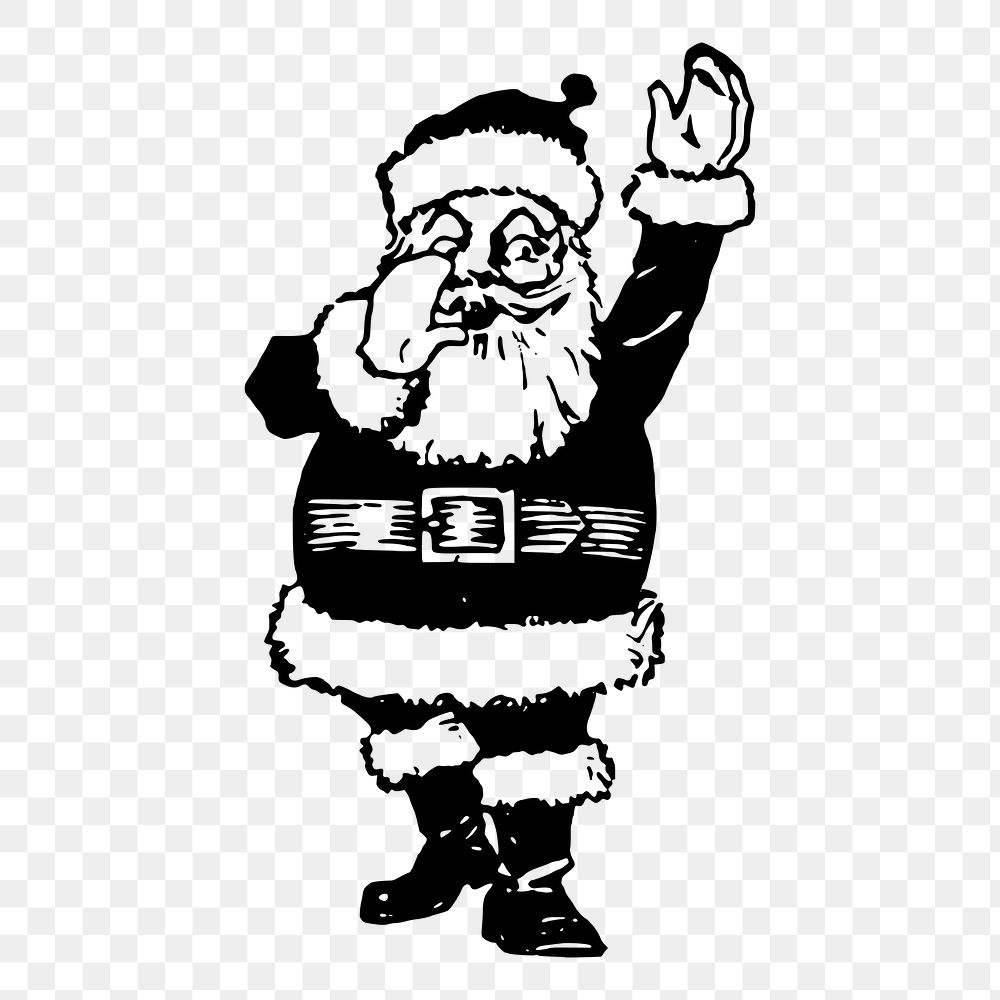 Santa Claus png sticker, vintage illustration, transparent background. Free public domain CC0 image.