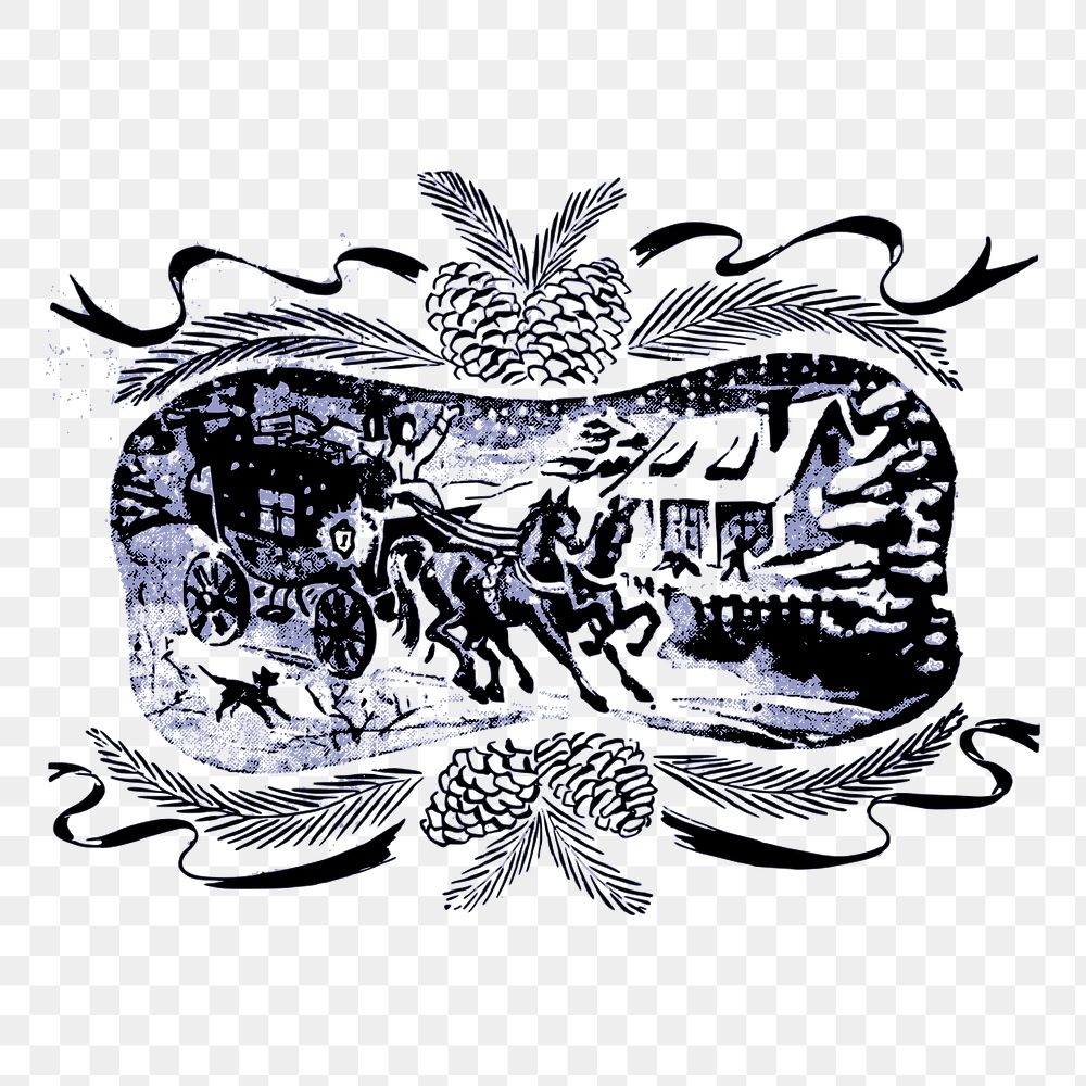 Christmas Season's greetings  png sticker, vintage illustration, transparent background. Free public domain CC0 image.