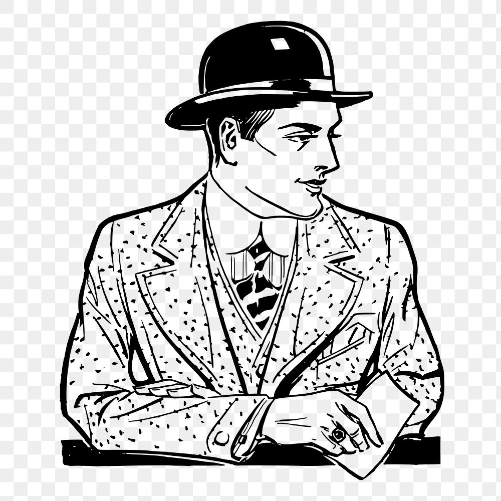 Handsome man png sticker illustration, transparent background. Free public domain CC0 image.