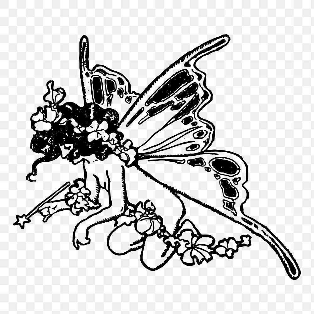 Butterfly fairy png sticker illustration, transparent background. Free public domain CC0 image.