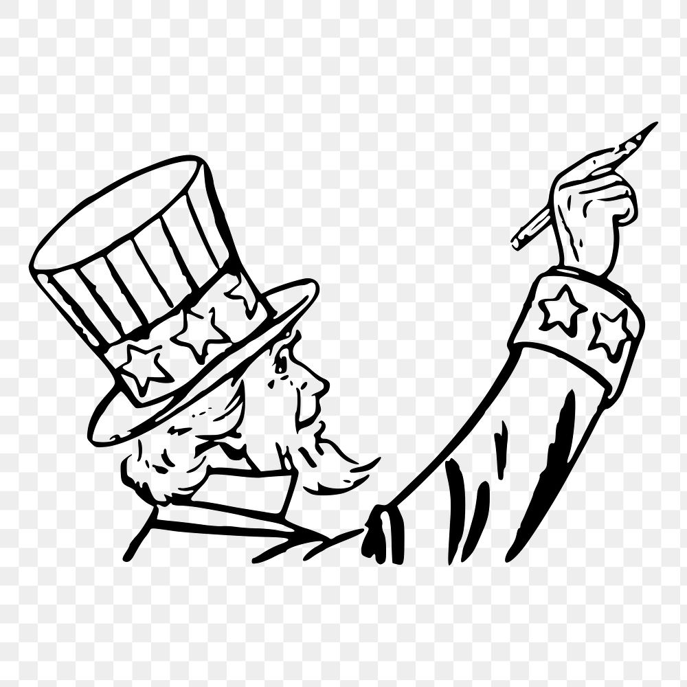 Uncle Sam png sticker illustration, transparent background. Free public domain CC0 image.