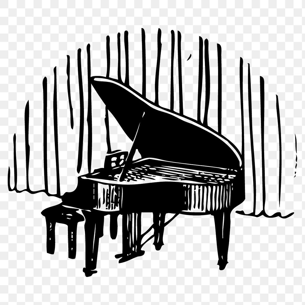 Piano png sticker illustration, transparent background. Free public domain CC0 image.