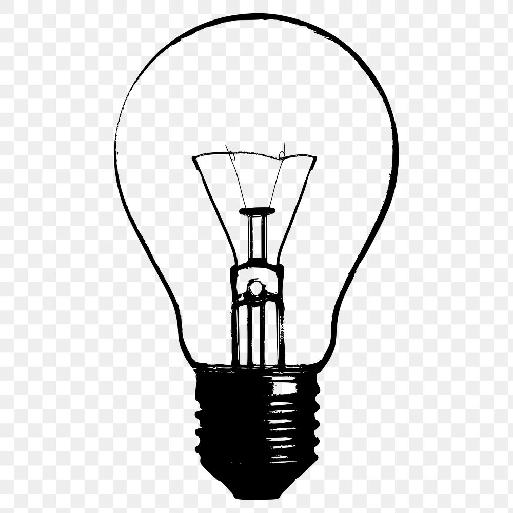 Light bulb png sticker illustration, transparent background. Free public domain CC0 image.