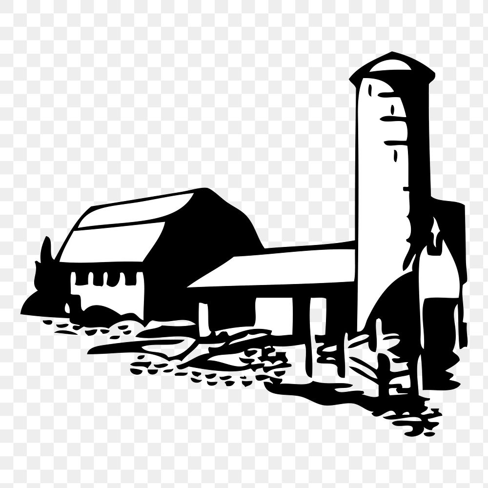 farm silhouette clip art