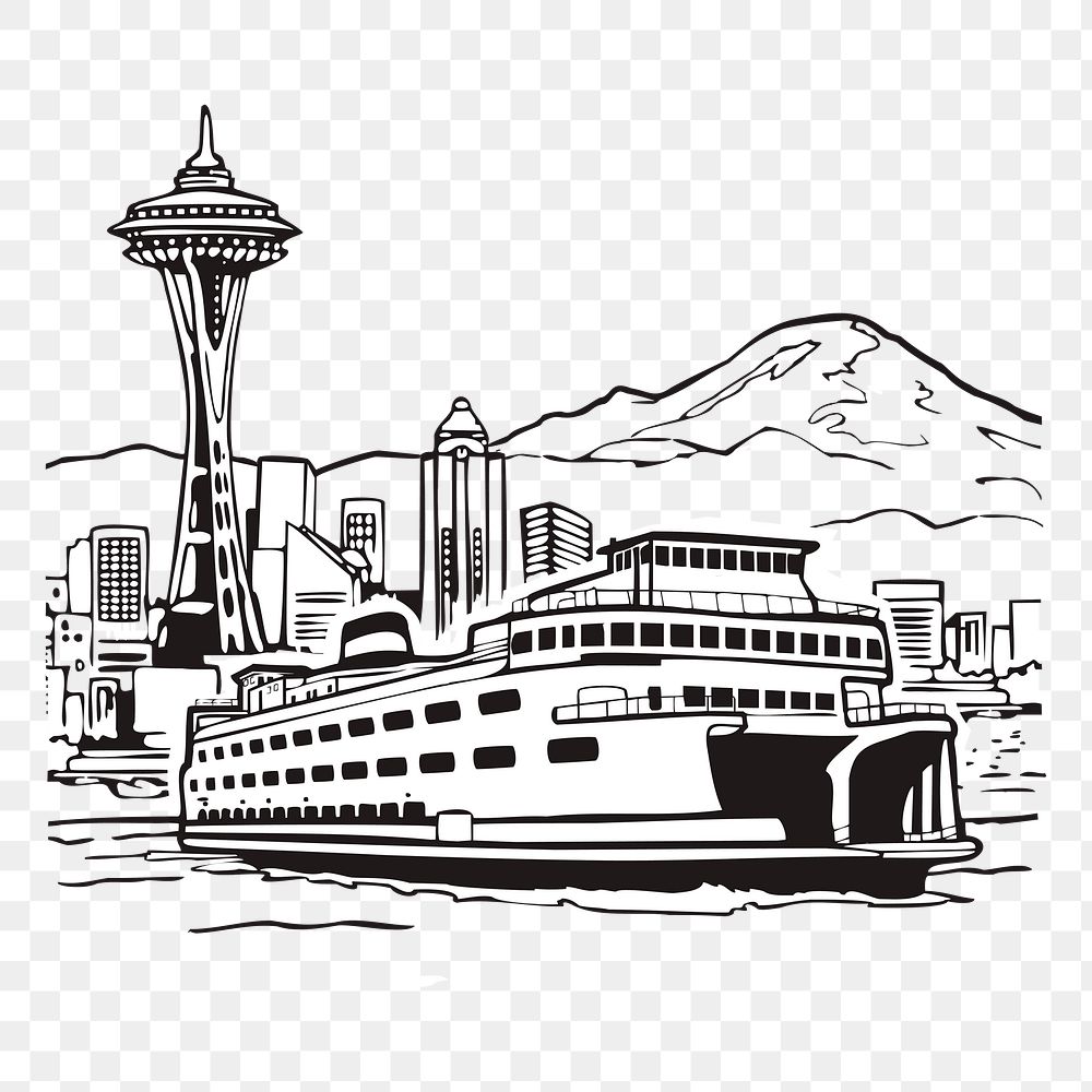 Cruise ship png sticker illustration, transparent background. Free public domain CC0 image.