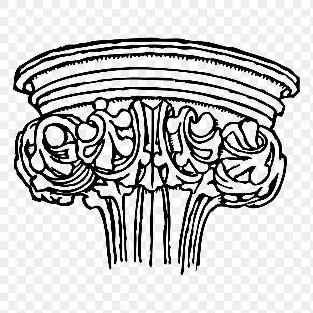 Gothic pillar png sticker illustration, transparent background. Free public domain CC0 image.