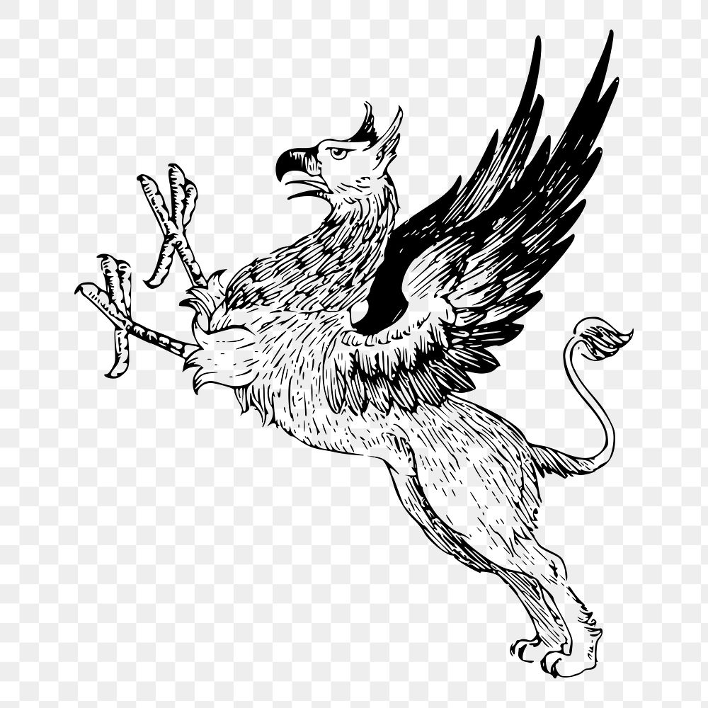 Griffin png sticker illustration, transparent background. Free public domain CC0 image.