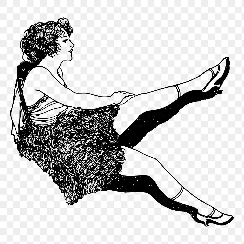 Woman dancer png sticker illustration, transparent background. Free public domain CC0 image.