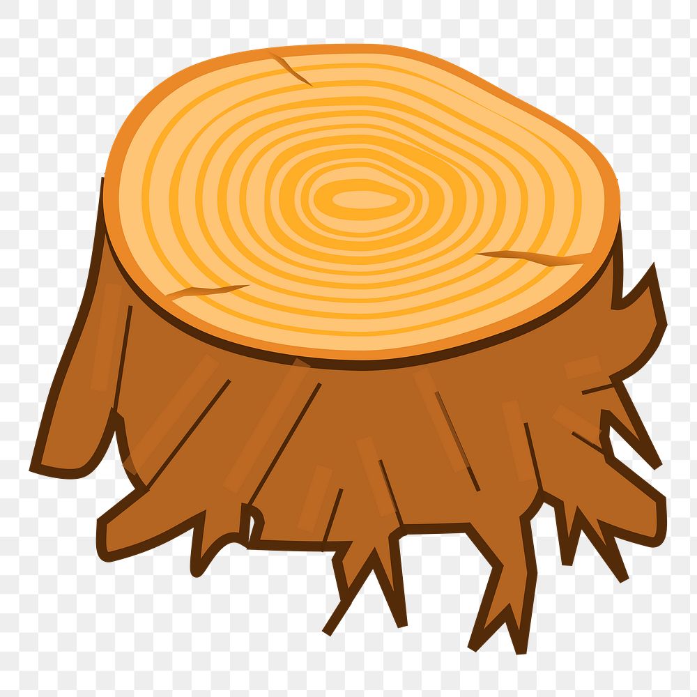 Tree stump png sticker, botanical illustration on transparent background. Free public domain CC0 image.