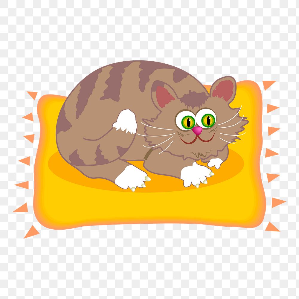 Cat png sticker, animal illustration, transparent background. Free public domain CC0 image