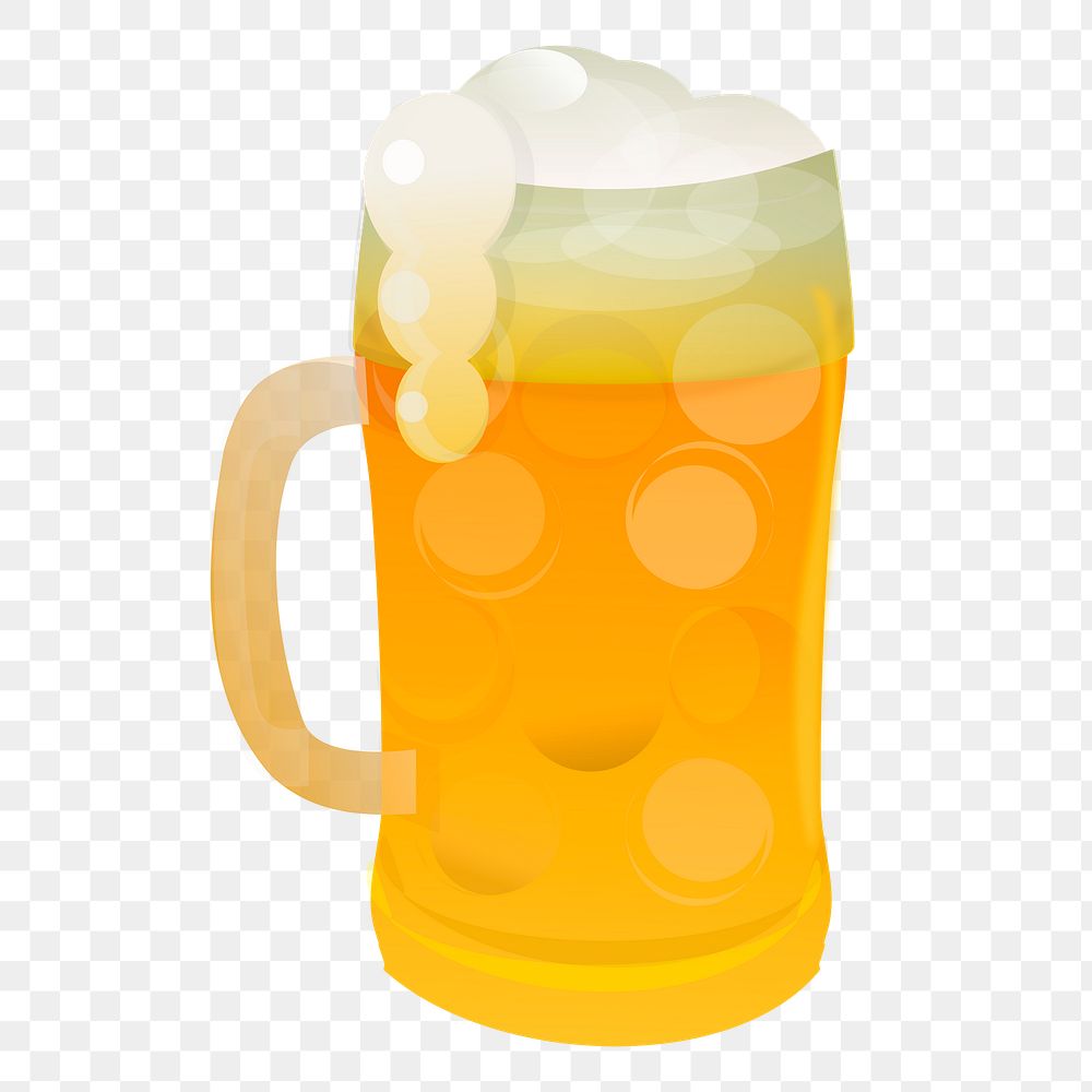 Beer glass png sticker, beverage illustration, transparent background. Free public domain CC0 image