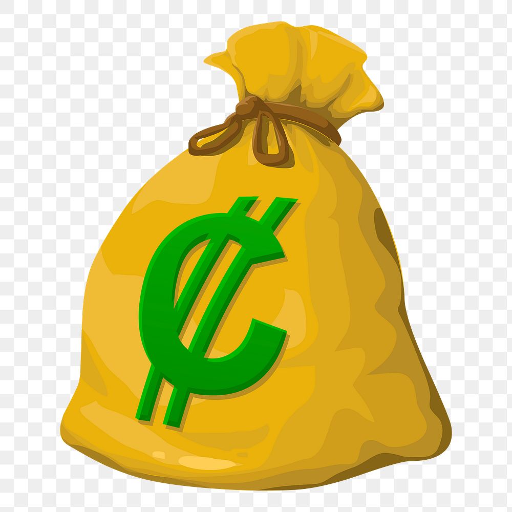 Money bag png sticker illustration, transparent background. Free public domain CC0 image.