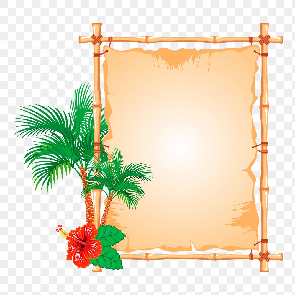 Tropical frame png sticker illustration, transparent background. Free public domain CC0 image.
