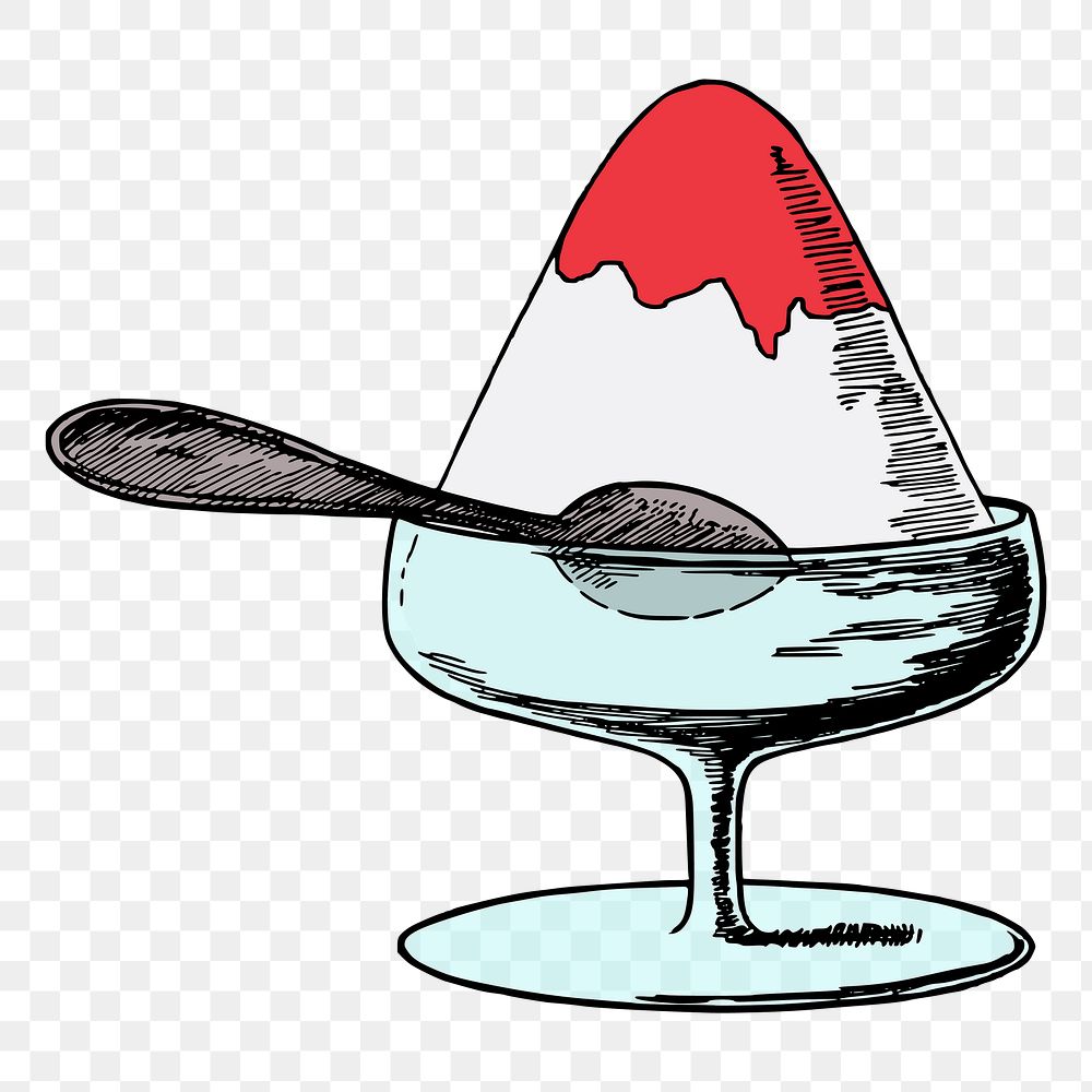 Shaved ice png sticker, dessert illustration, transparent background. Free public domain CC0 image