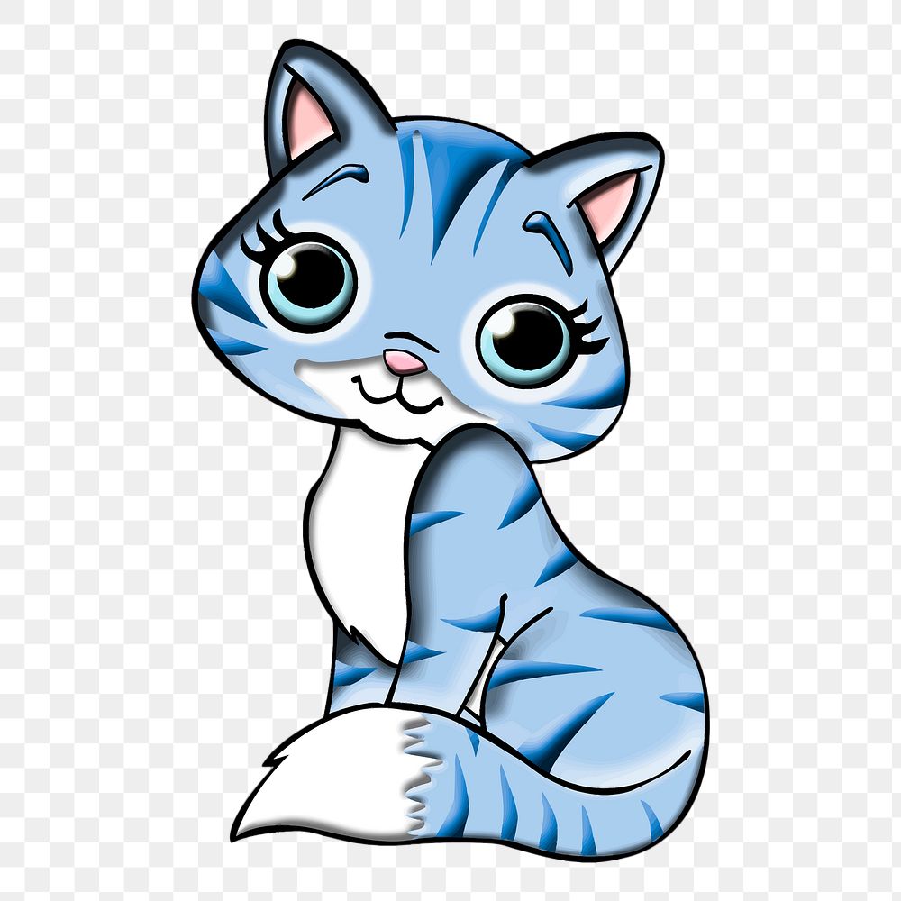 Cute cat png sticker, animal illustration, transparent background. Free public domain CC0 image