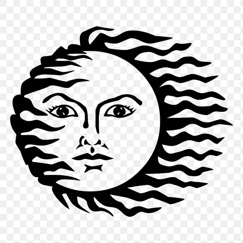 Sun png sticker illustration, transparent background. Free public domain CC0 image.