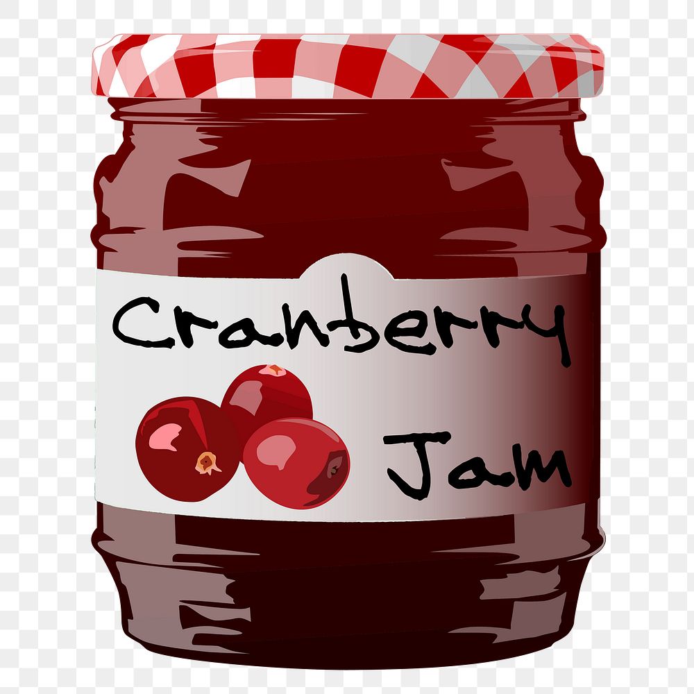 Cranberry jam png sticker, bread spread illustration, transparent background. Free public domain CC0 image