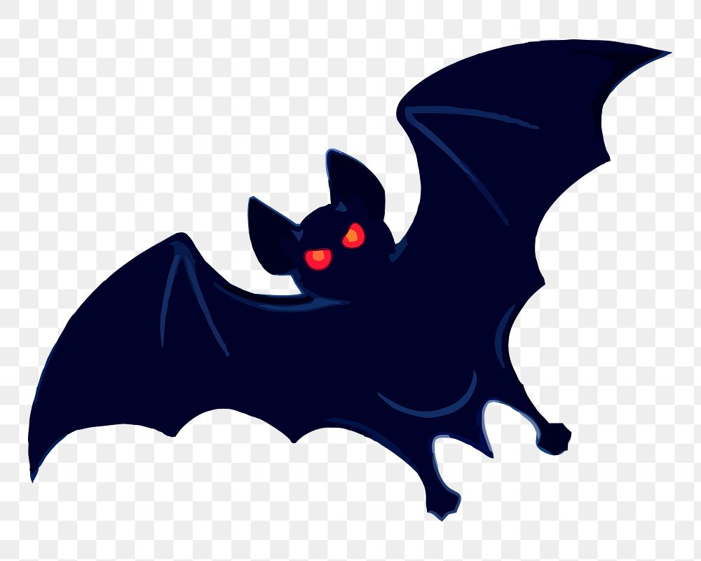 Flying bat png sticker, Halloween illustration, transparent background. Free public domain CC0 image