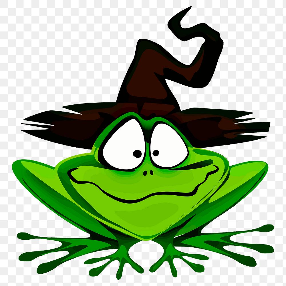Witchy frog png sticker, animal illustration, transparent background. Free public domain CC0 image