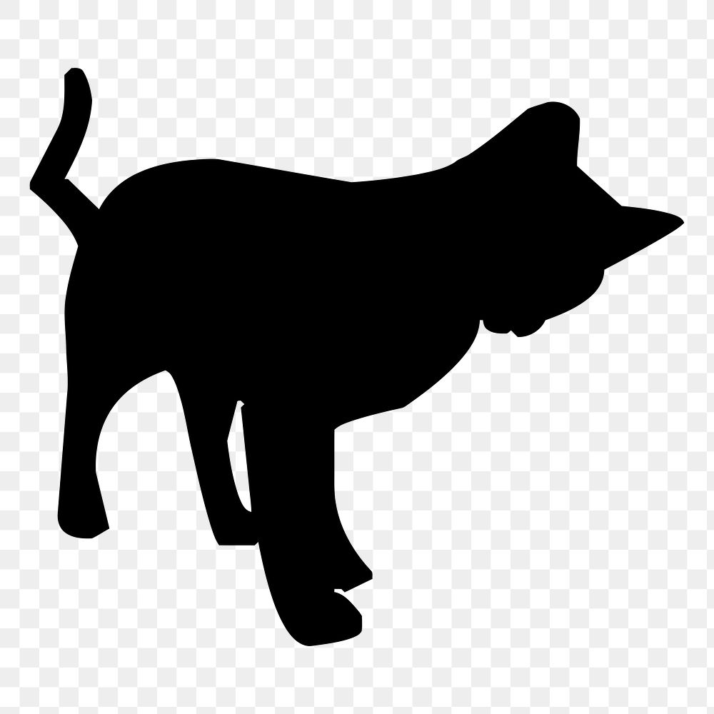 Cat silhouette png sticker, animal illustration, transparent background. Free public domain CC0 image