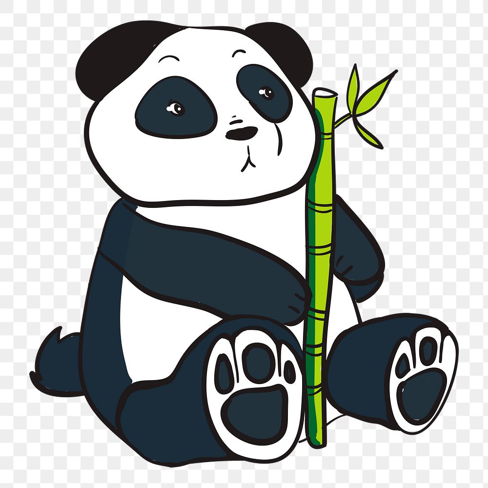 Panda bear png sticker, animal illustration, transparent background. Free public domain CC0 image