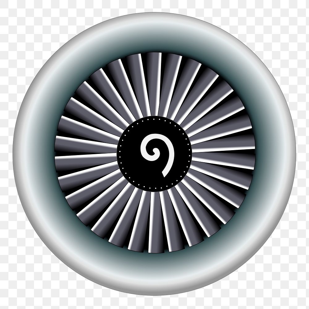 Jet engine png sticker, aircraft illustration, transparent background. Free public domain CC0 image