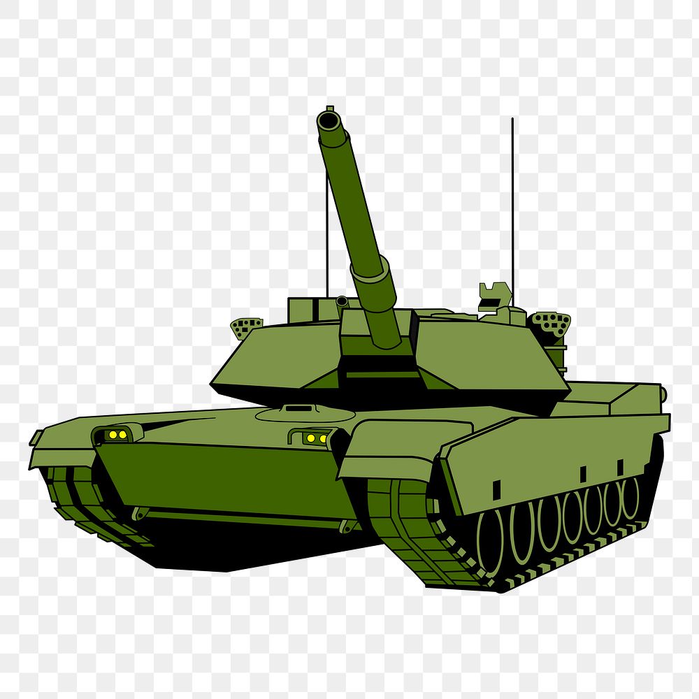 Army tank png sticker, illustration, transparent background. Free public domain CC0 image